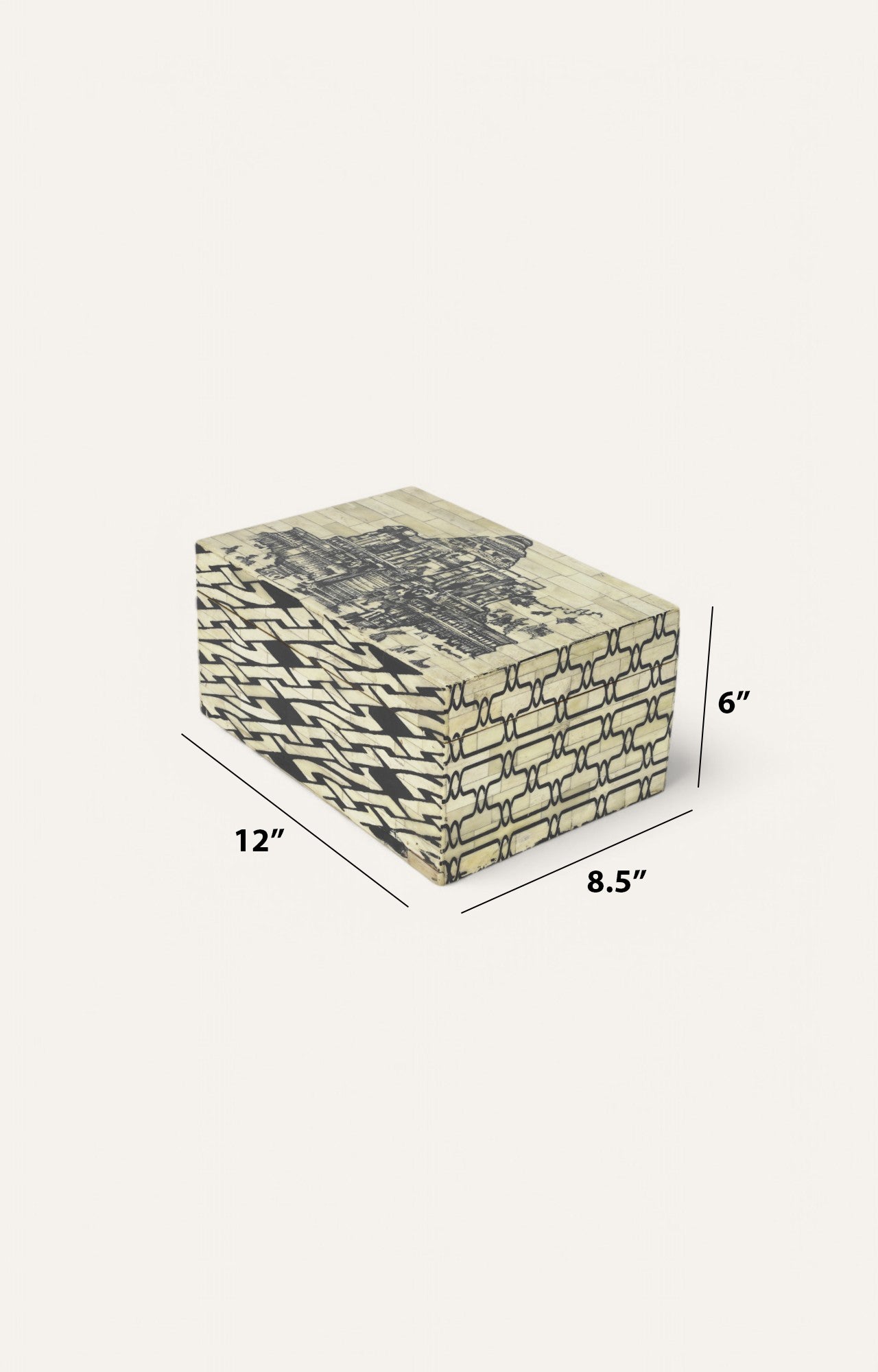 Indian Temple Mango Wood and Bone Antique  Jewelry Box