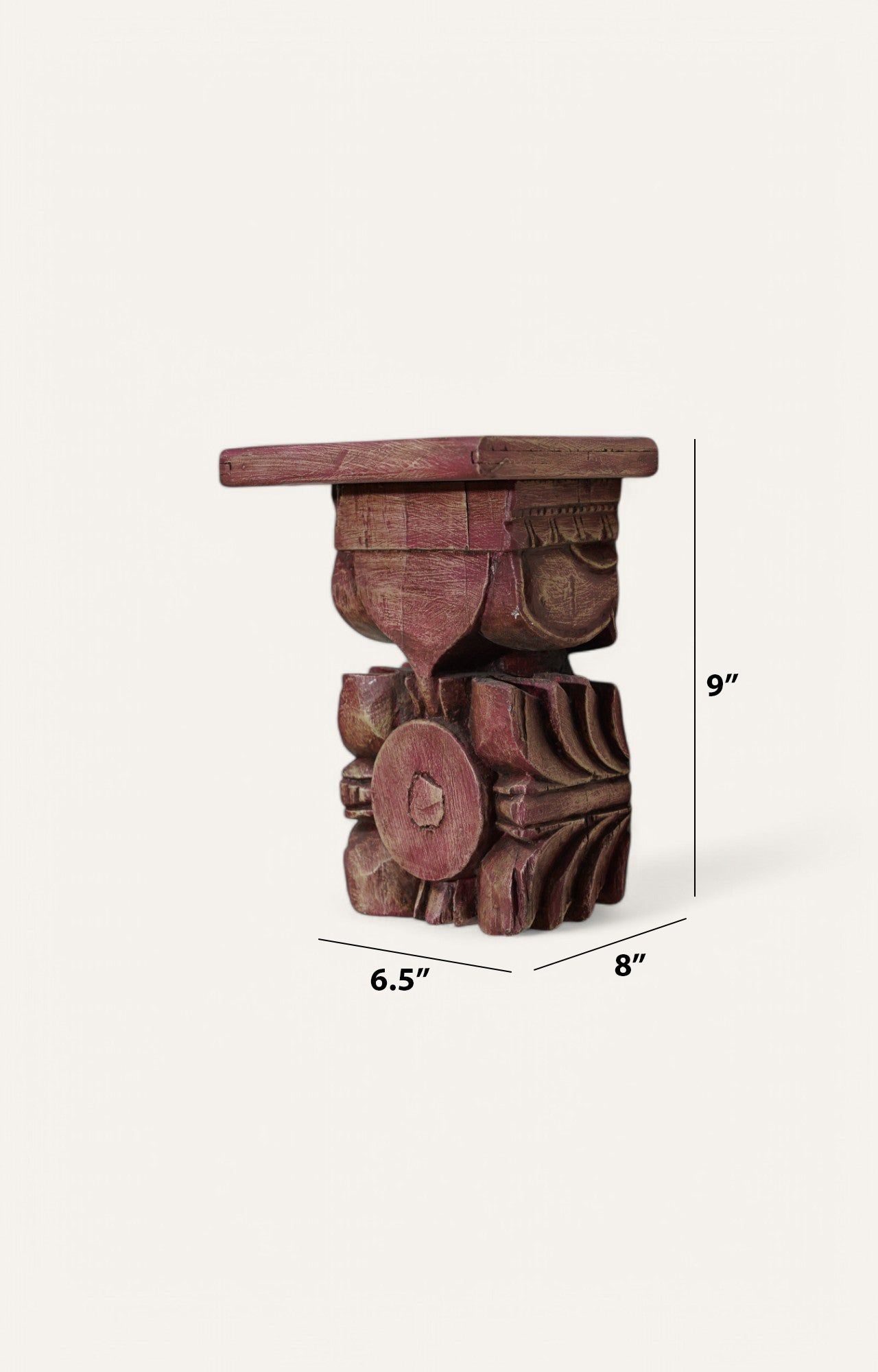 Vintage Wooden Hand Carved Wall Bracket