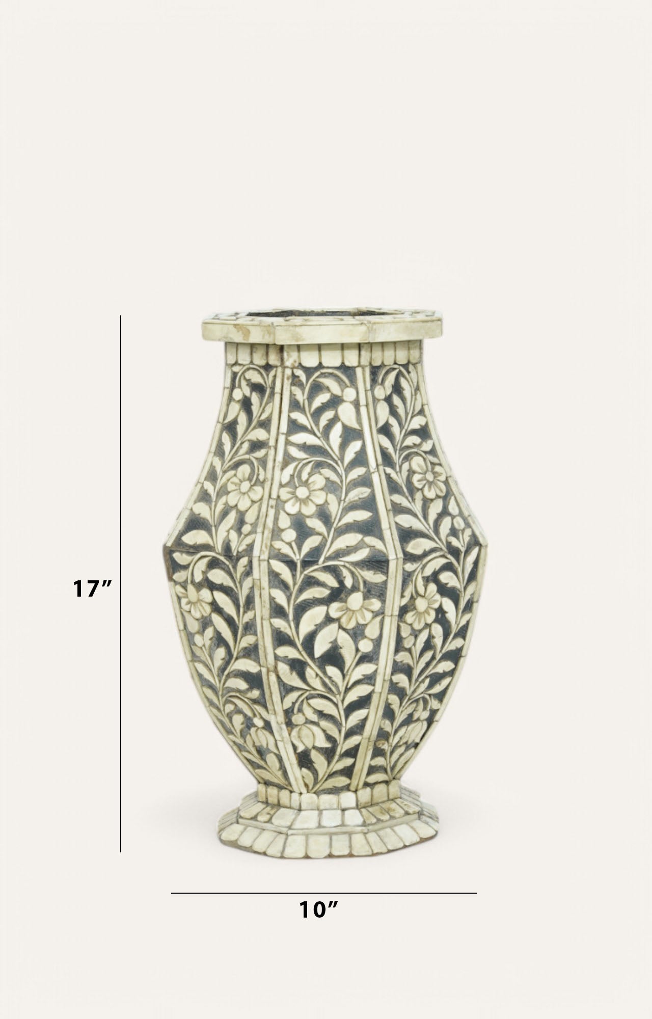 Bone Inlay Floral Vase