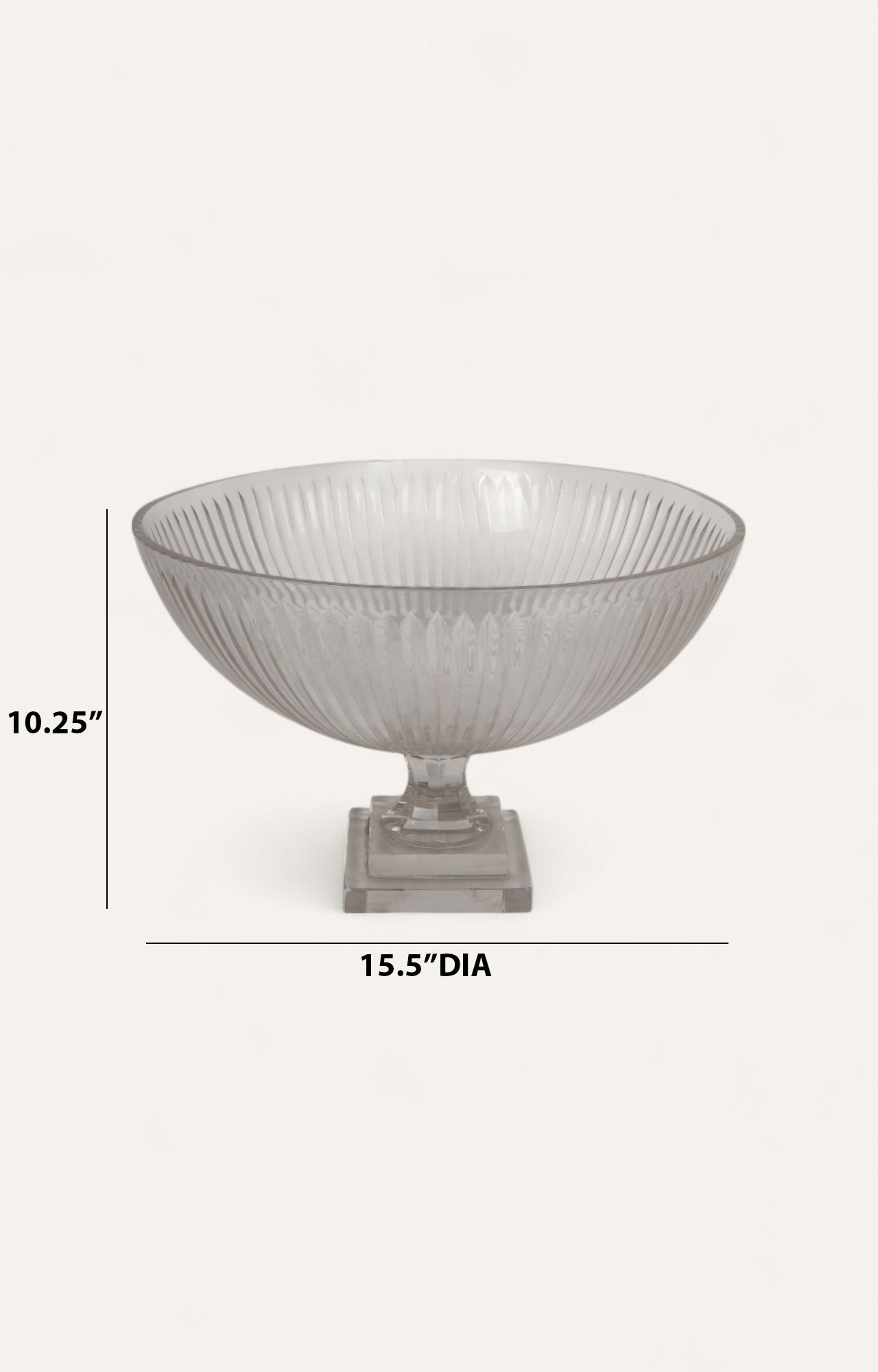 Art Deco-Inspired Fluted Glass Compote Bowl