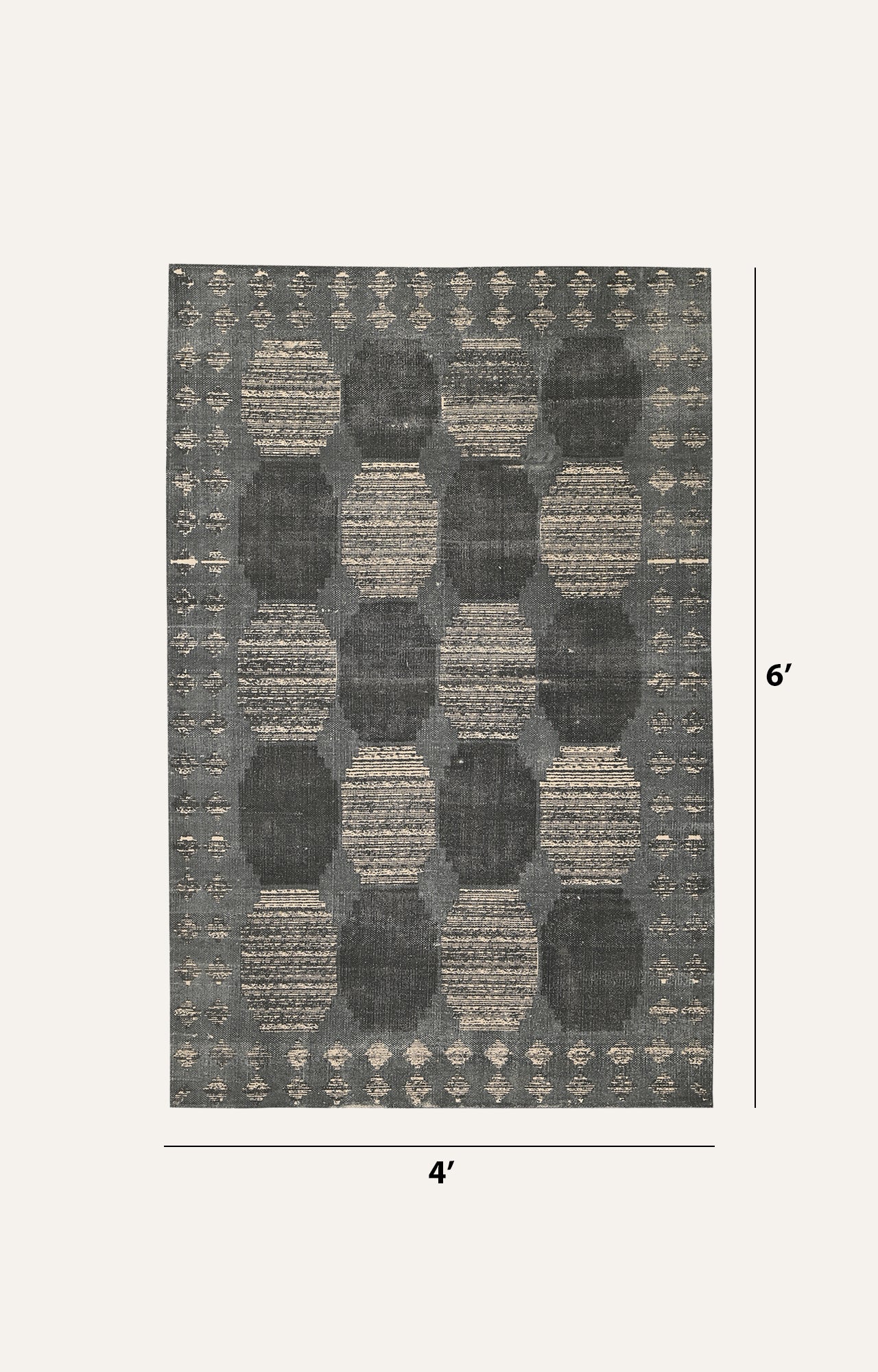 Ash & Ivory Offset Grid Cotton Rug