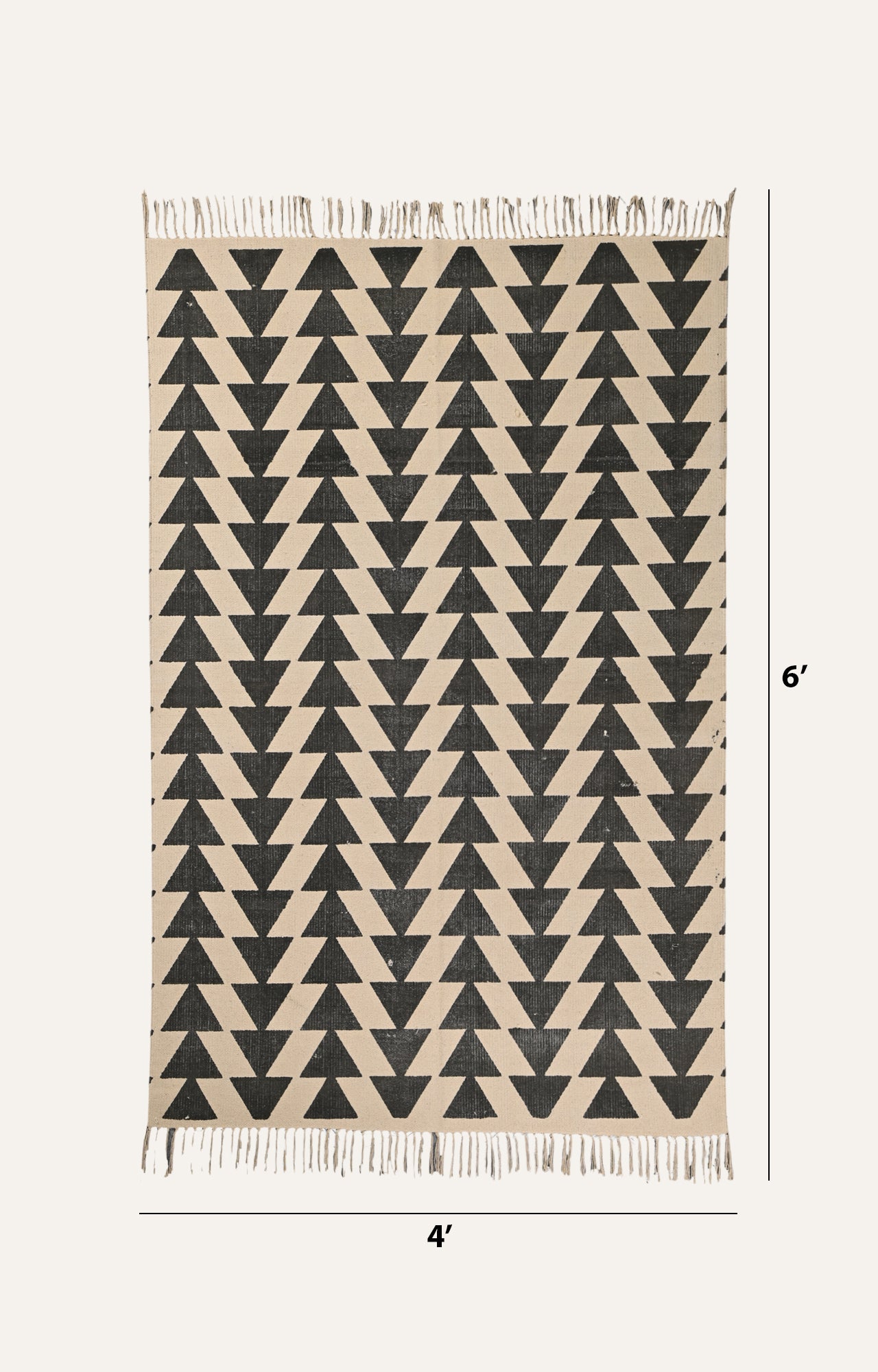 Monochrome Chevron Cotton Rug