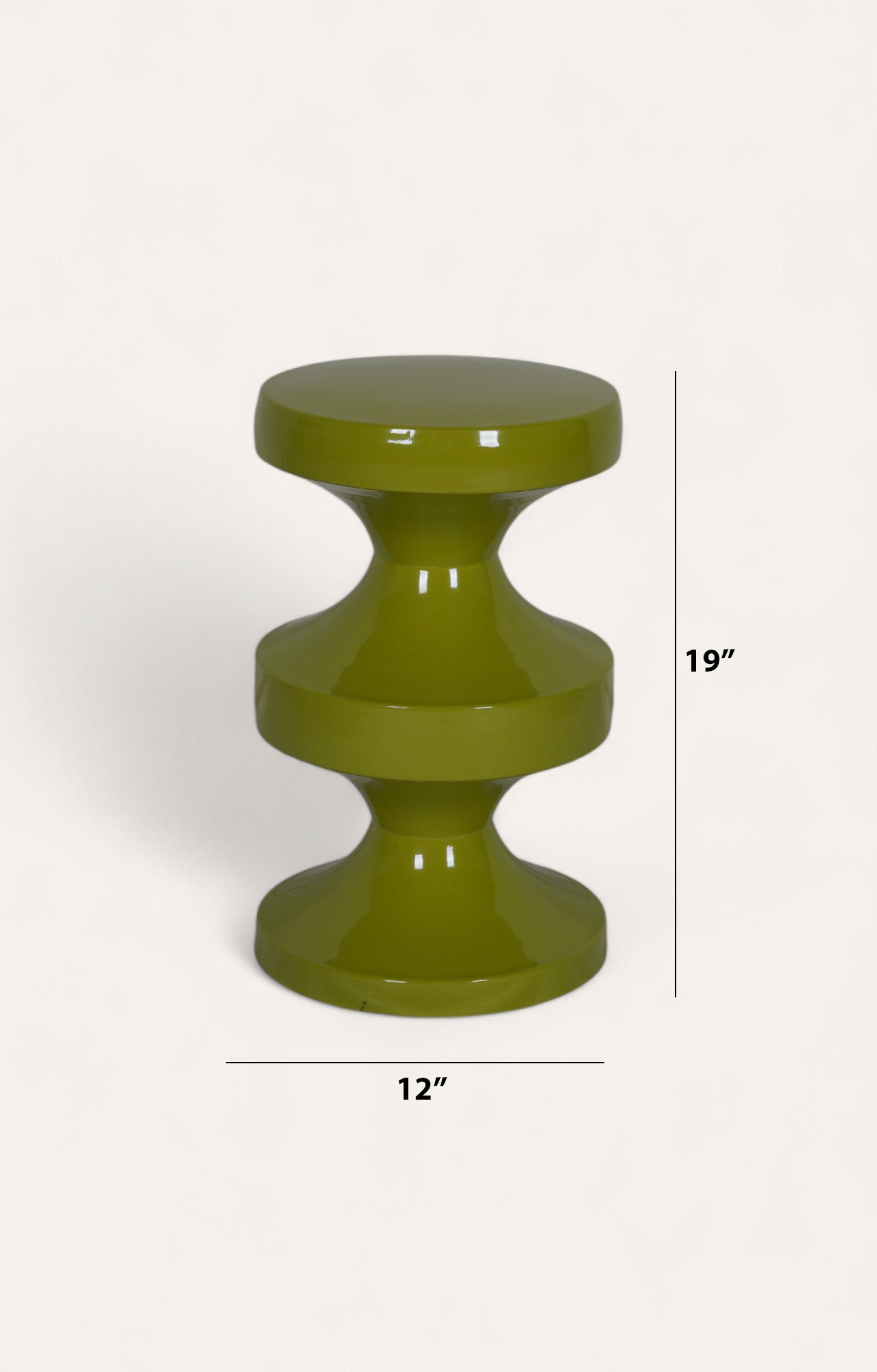 Contemporary Three-Layered Olive Green Accent Table