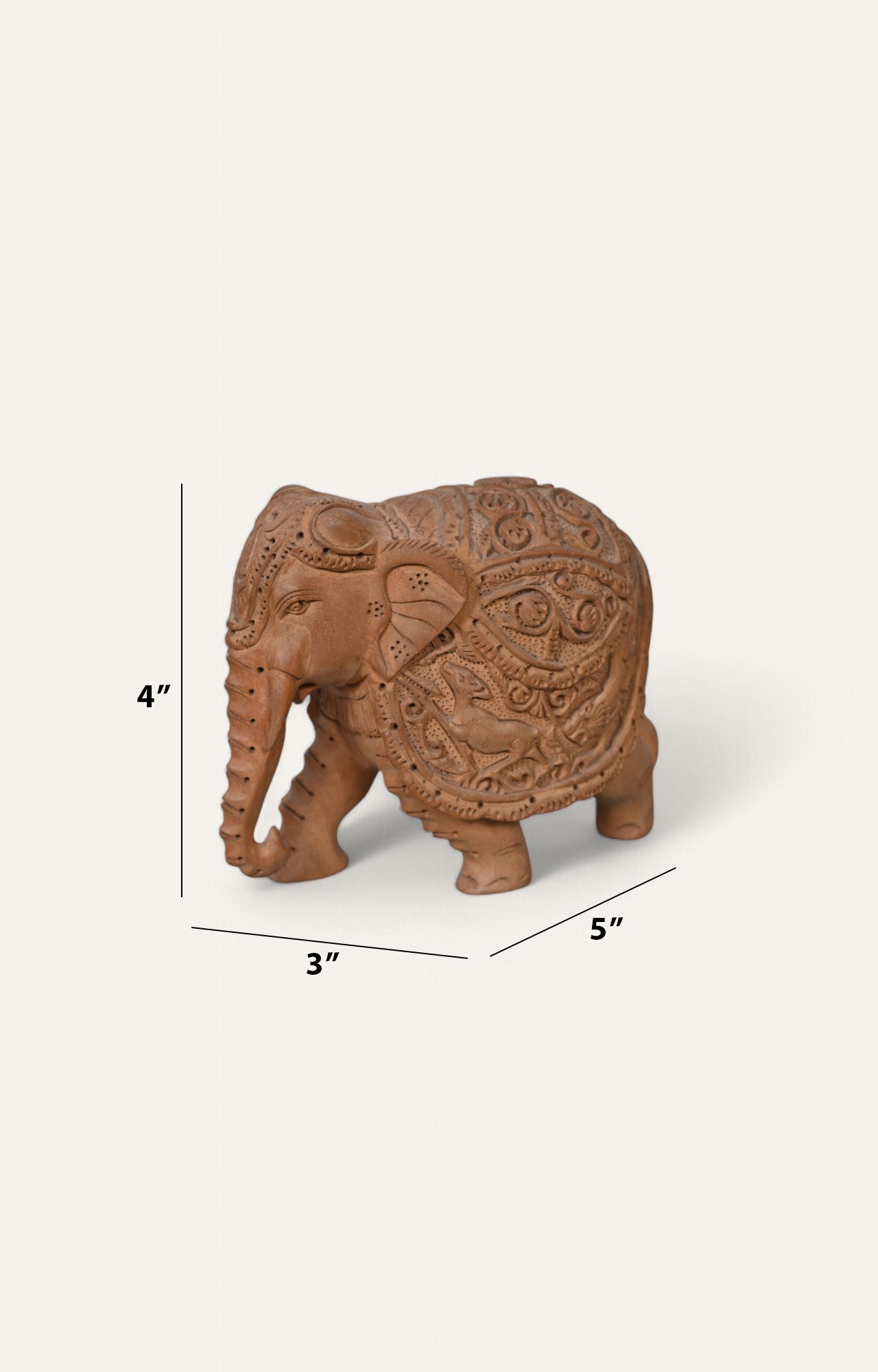 Vintage Wooden Elephant Figurine