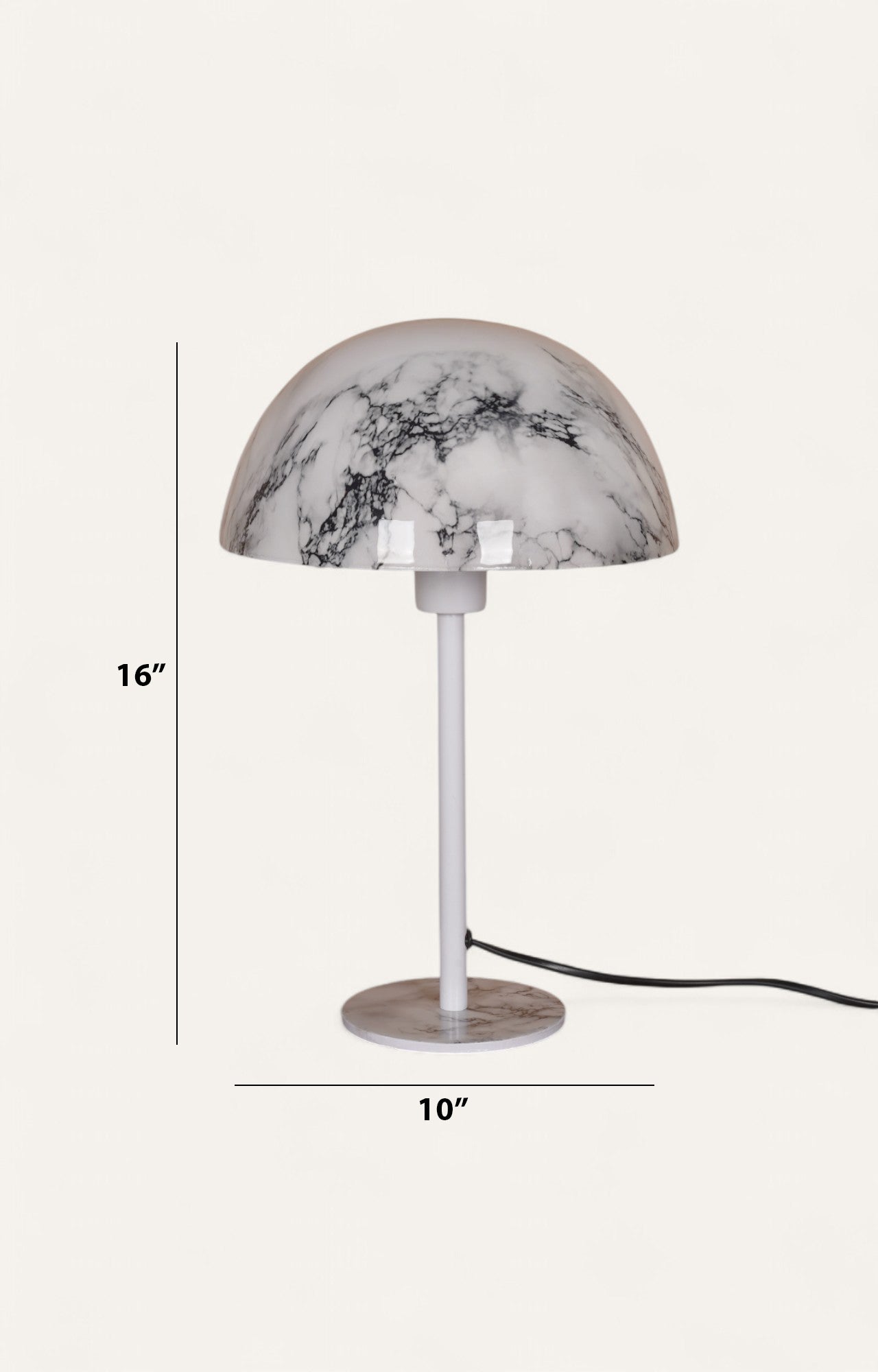 Graceful Marble Finish Metal Table Lamp