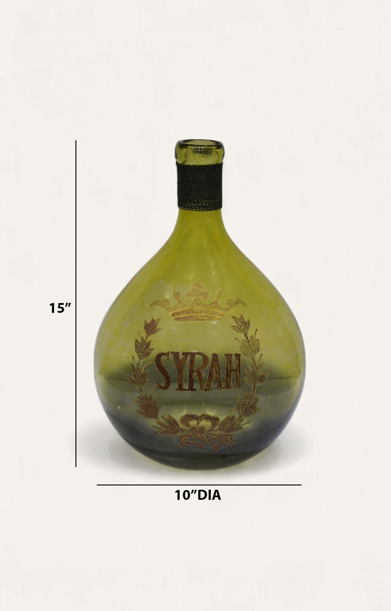 Olive-Bronze Syrah Crown Emblem Vase
