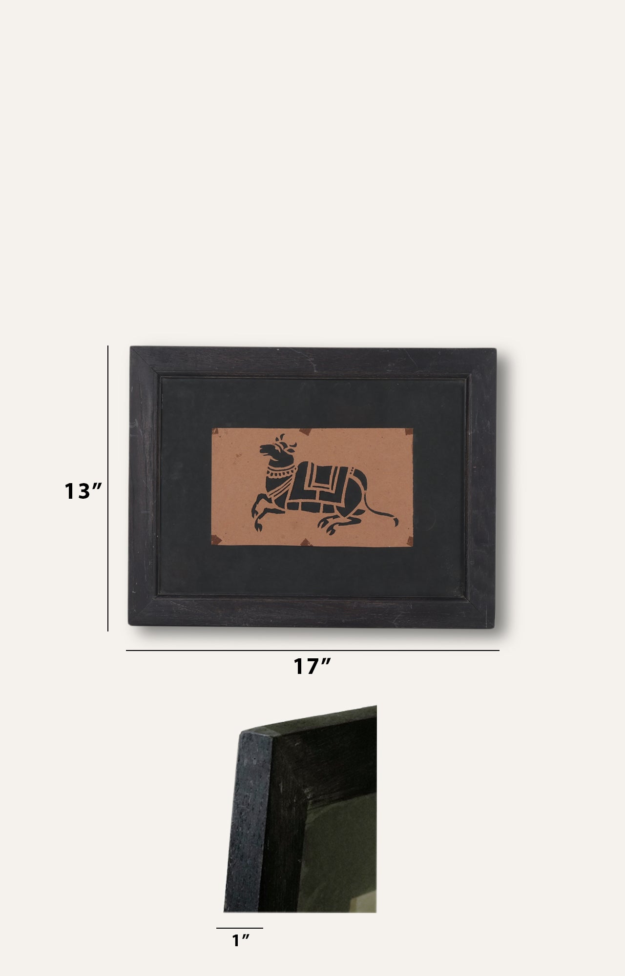 Nandi Cow Stencil Art (Framed)