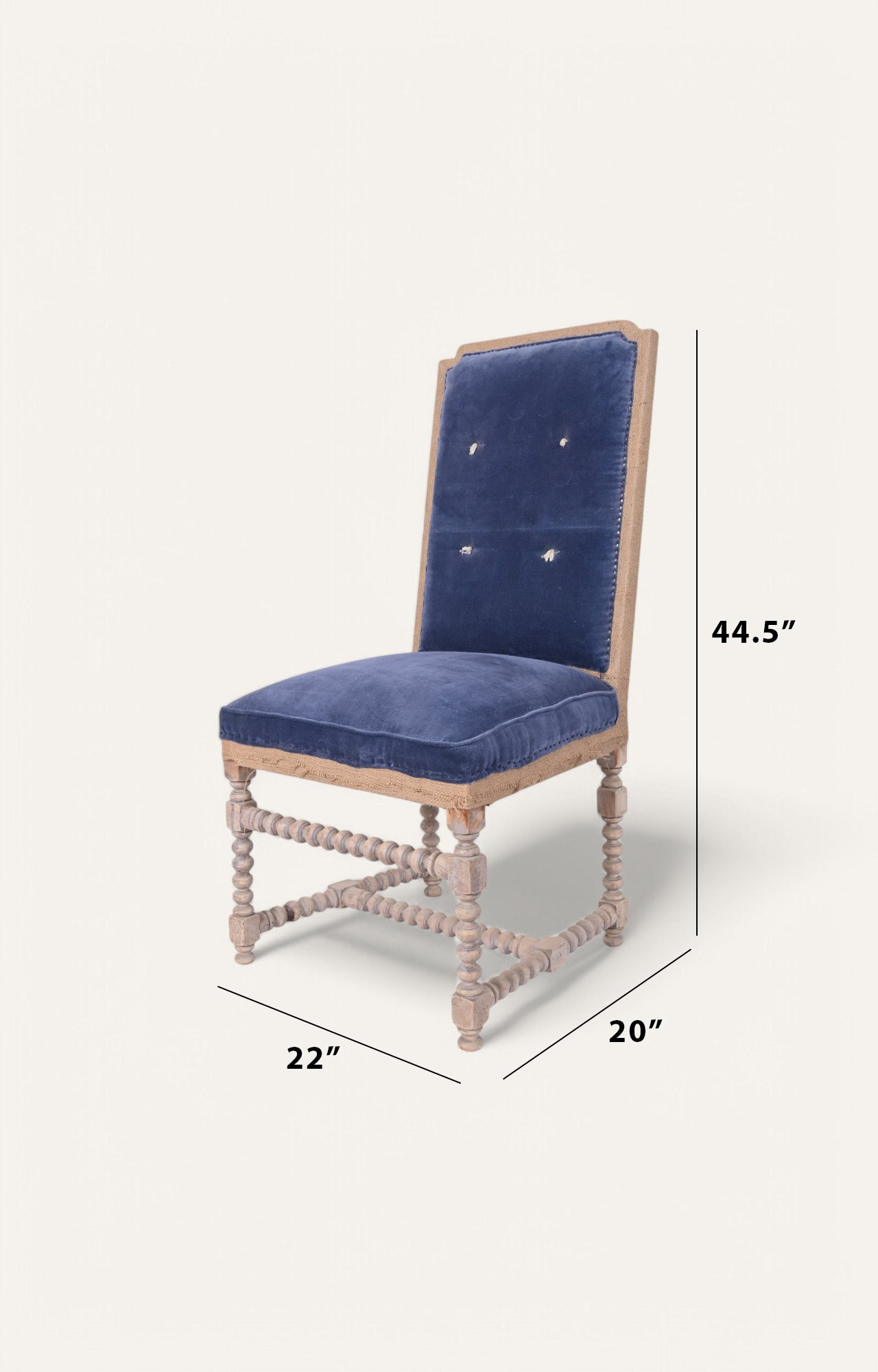 French Blue tussles Dining Chair