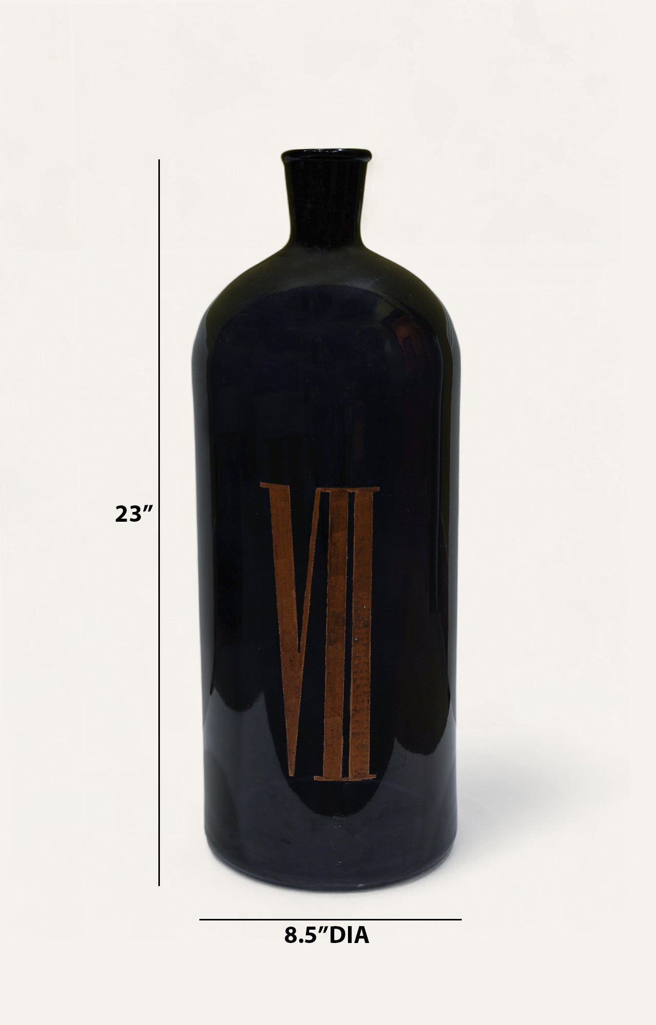 Classy Black Bottle-Design Glass Vase