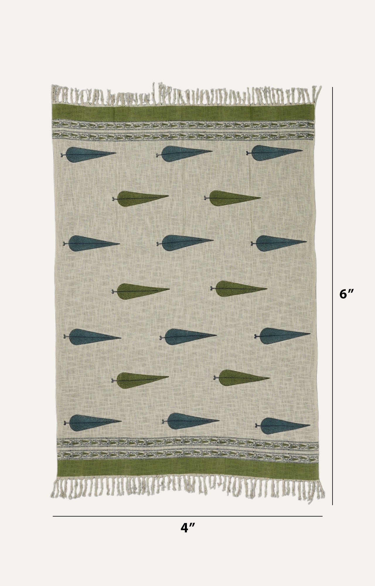 Leafy Block Print Cotton Throw