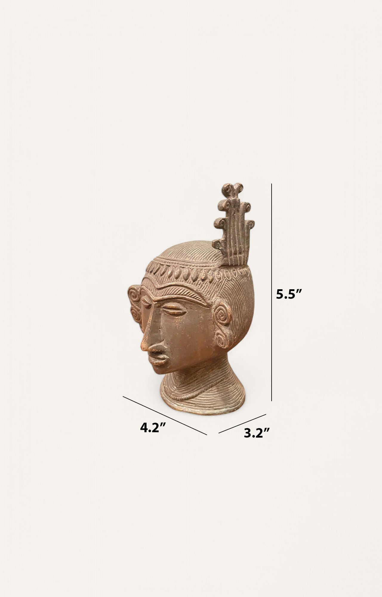 Gauri Head Vintage Brass Sculpture