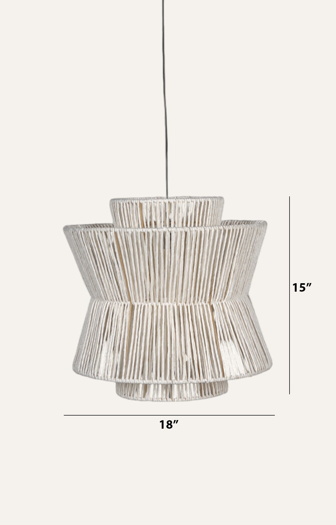 Multi-Tiered Natural Raffia Pendant Light