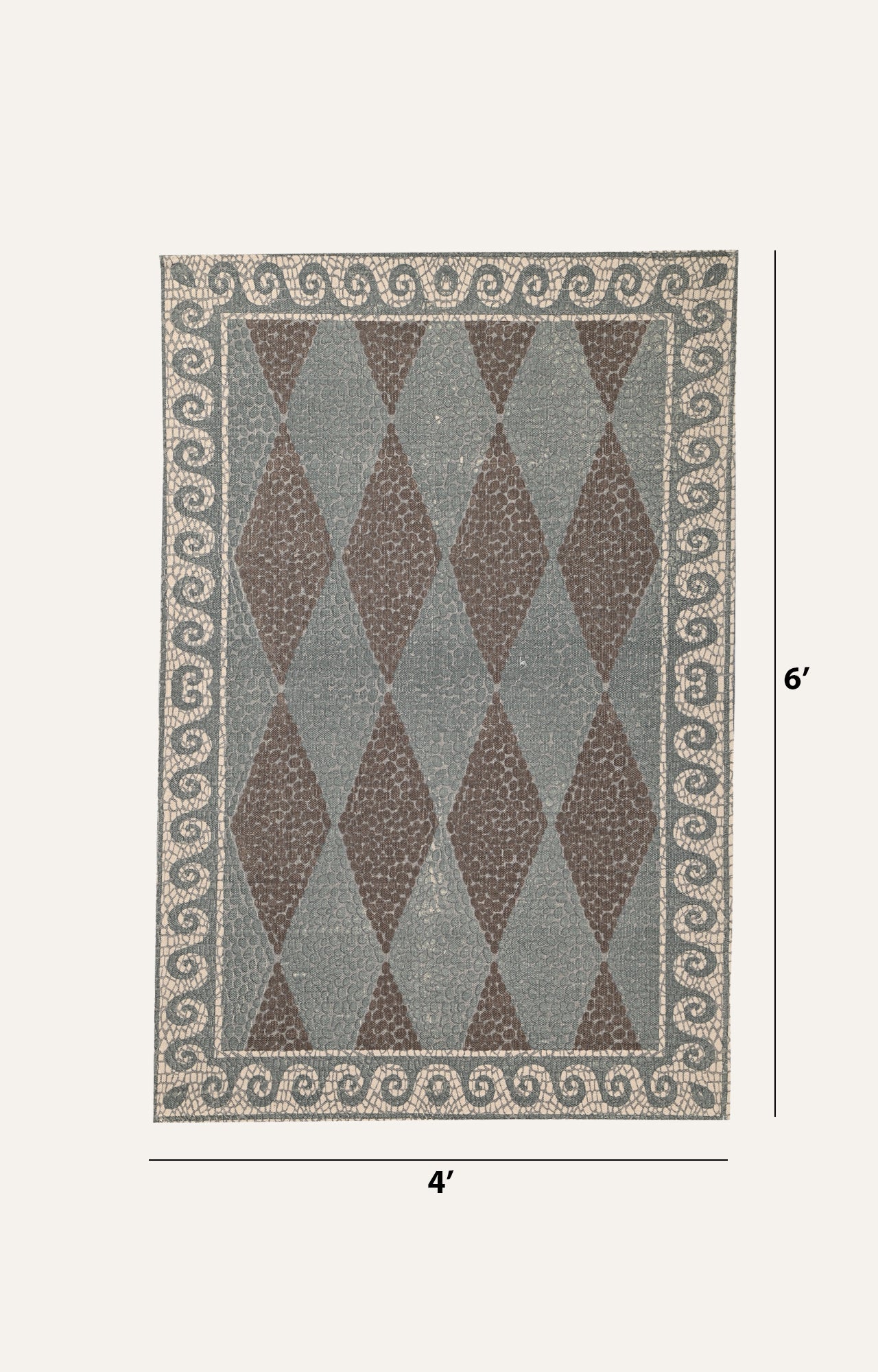 Pebble & Diamond Pattern Cotton Rug