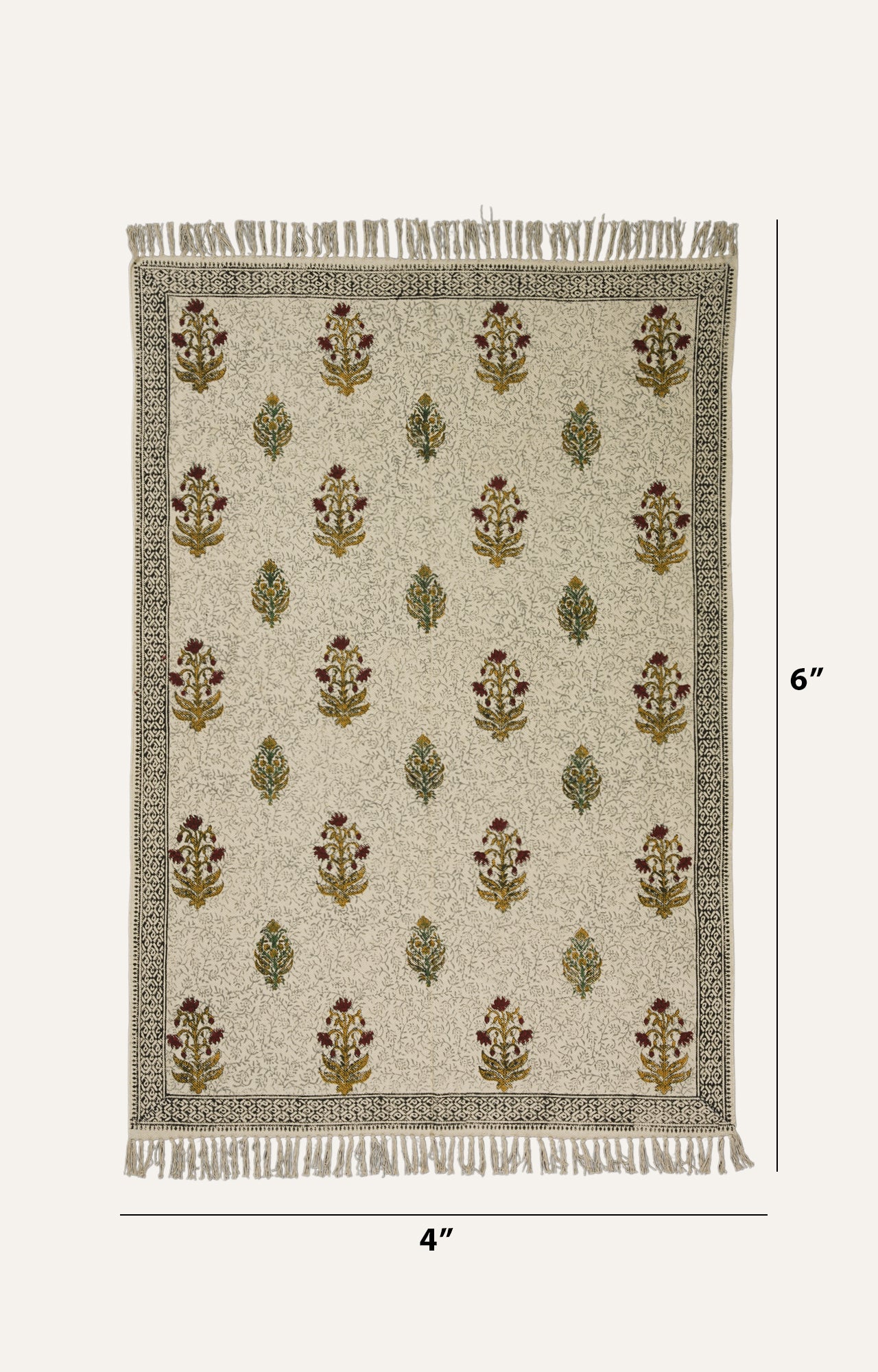 Floral Motif Block Printed Throw