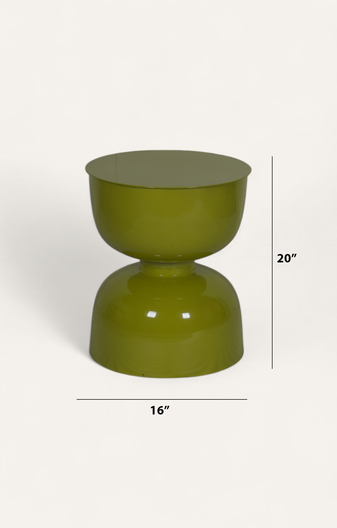 Soft Sage Olive Hourglass Fiber Stool