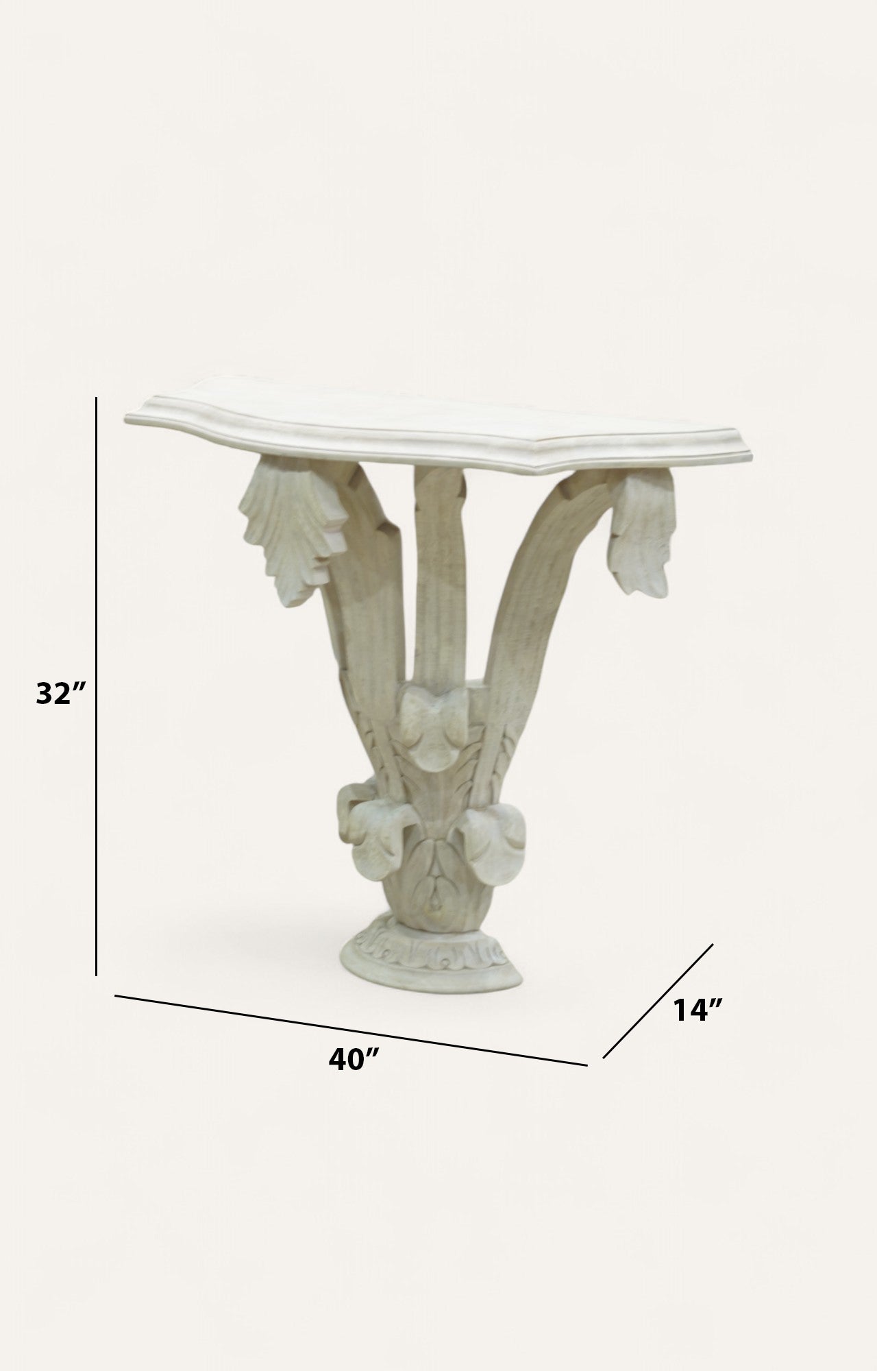 Classical Tulip Carved Wooden Console Table