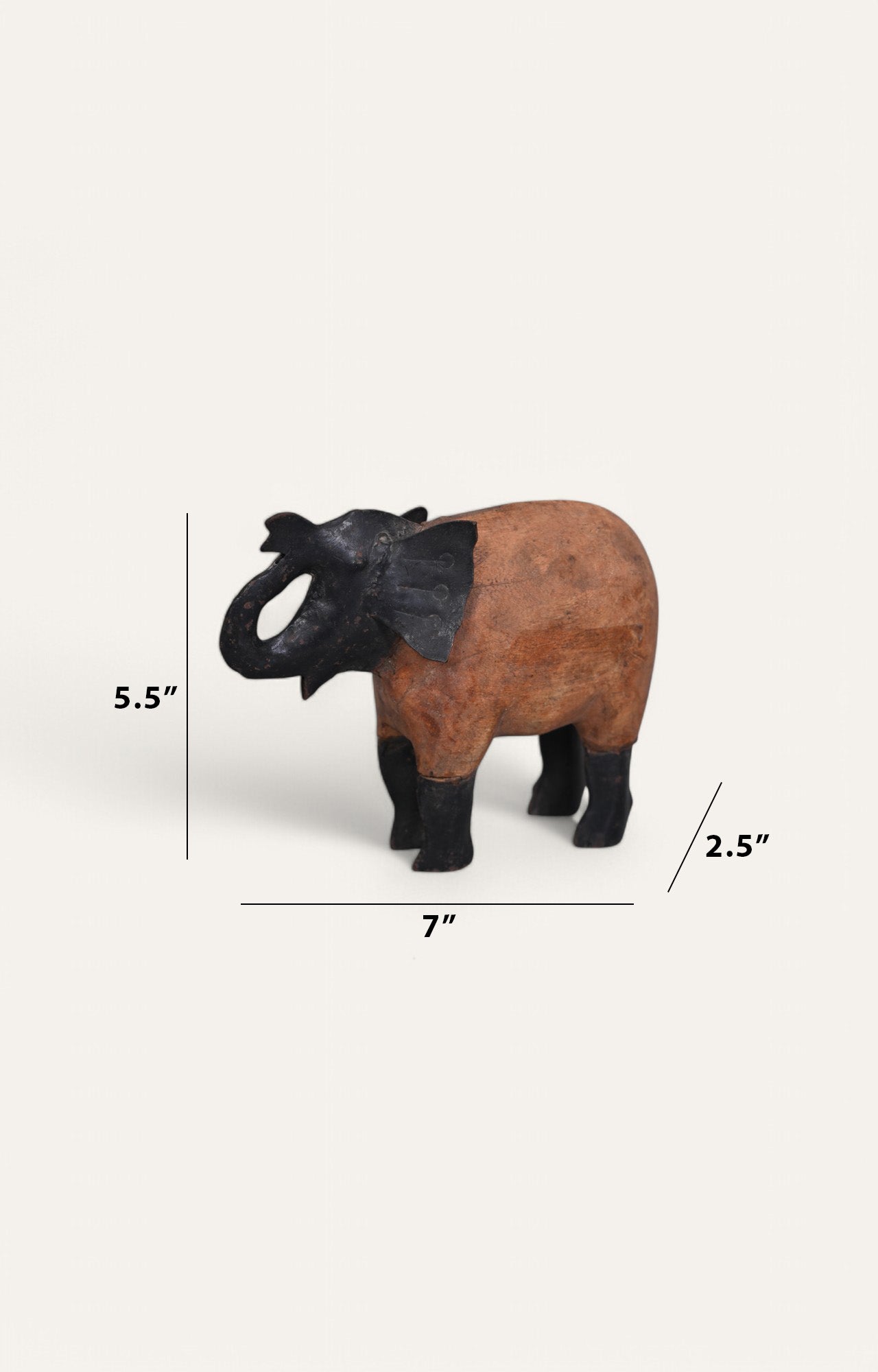 Wooden Black Elephant Figurine