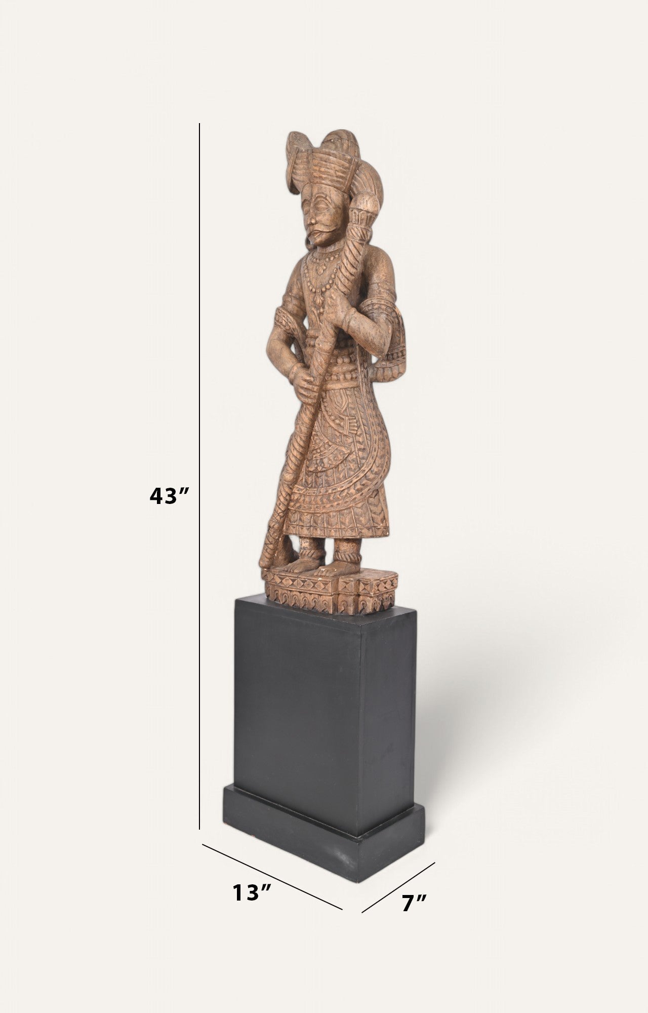 Handcrafted Wooden Virasan Darban Statue – Traditional Ethnic Showpiece