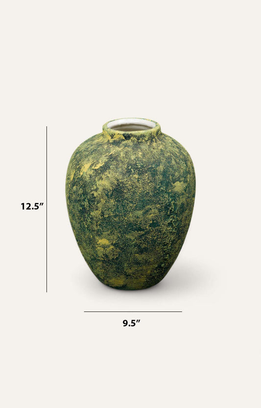 Moss Patina Ceramic Vase