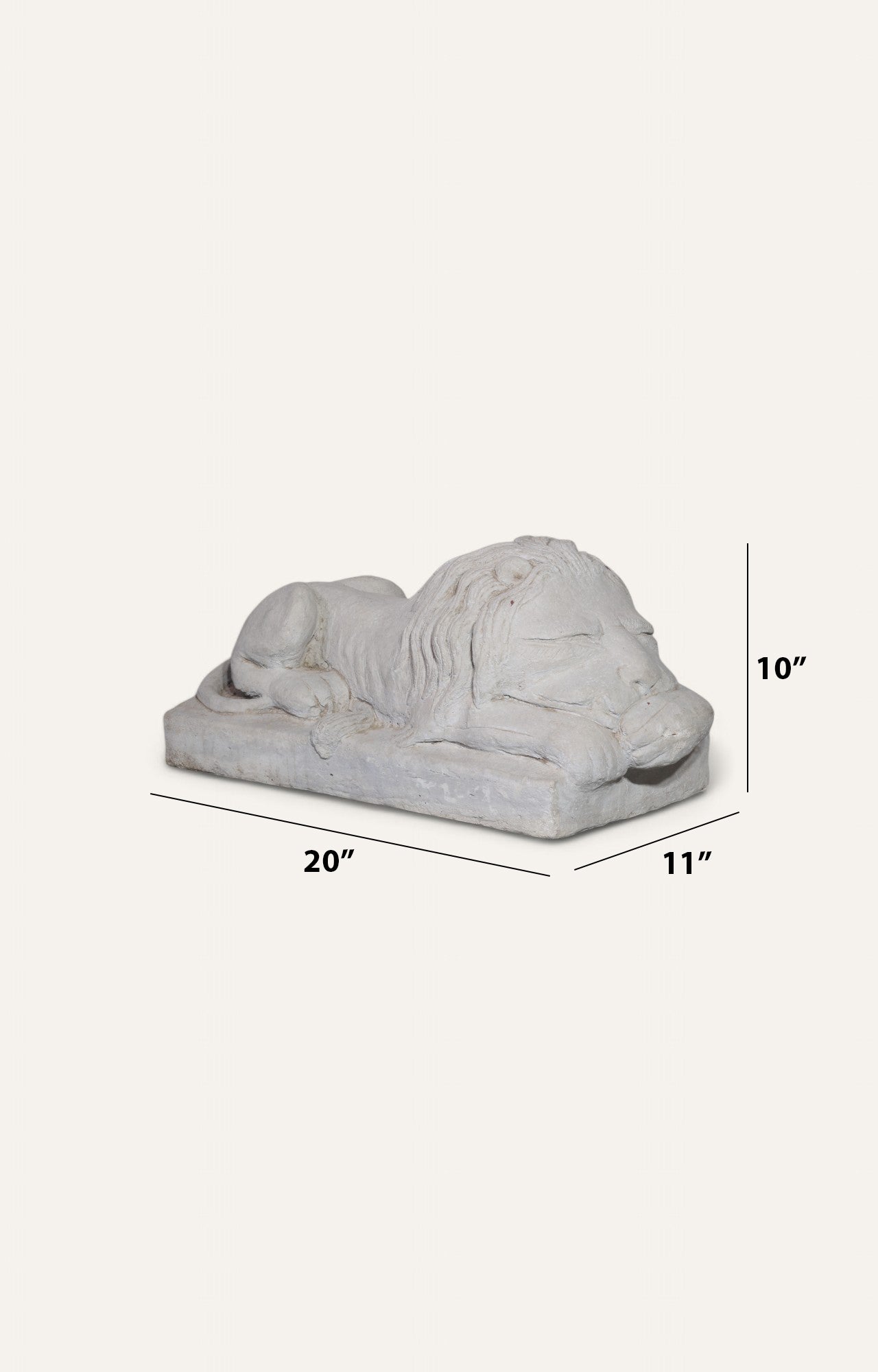 Set of 2 Sleeping Lion Sculpture