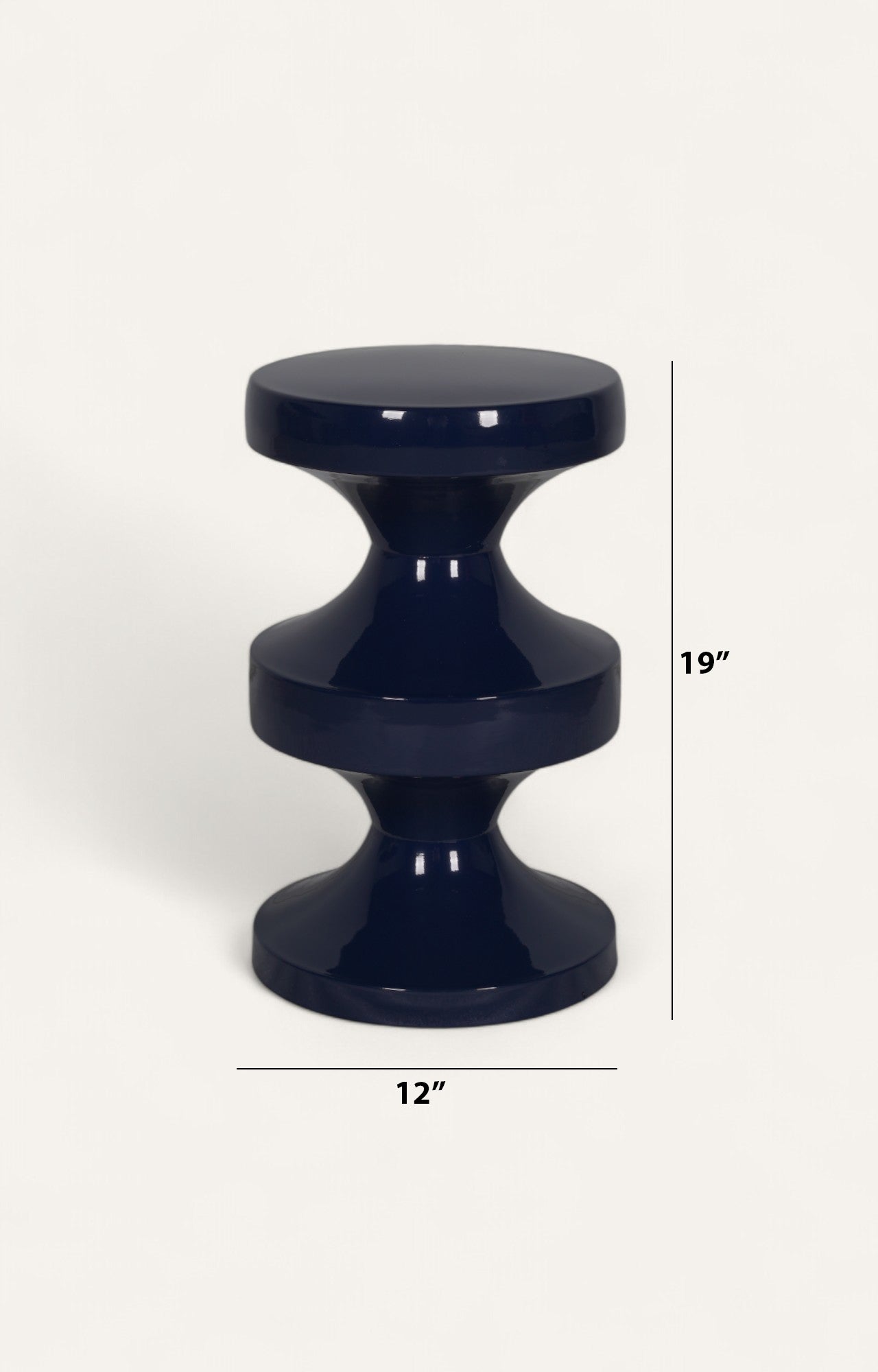 Three-Tiered Teal Hourglass Fiber Table