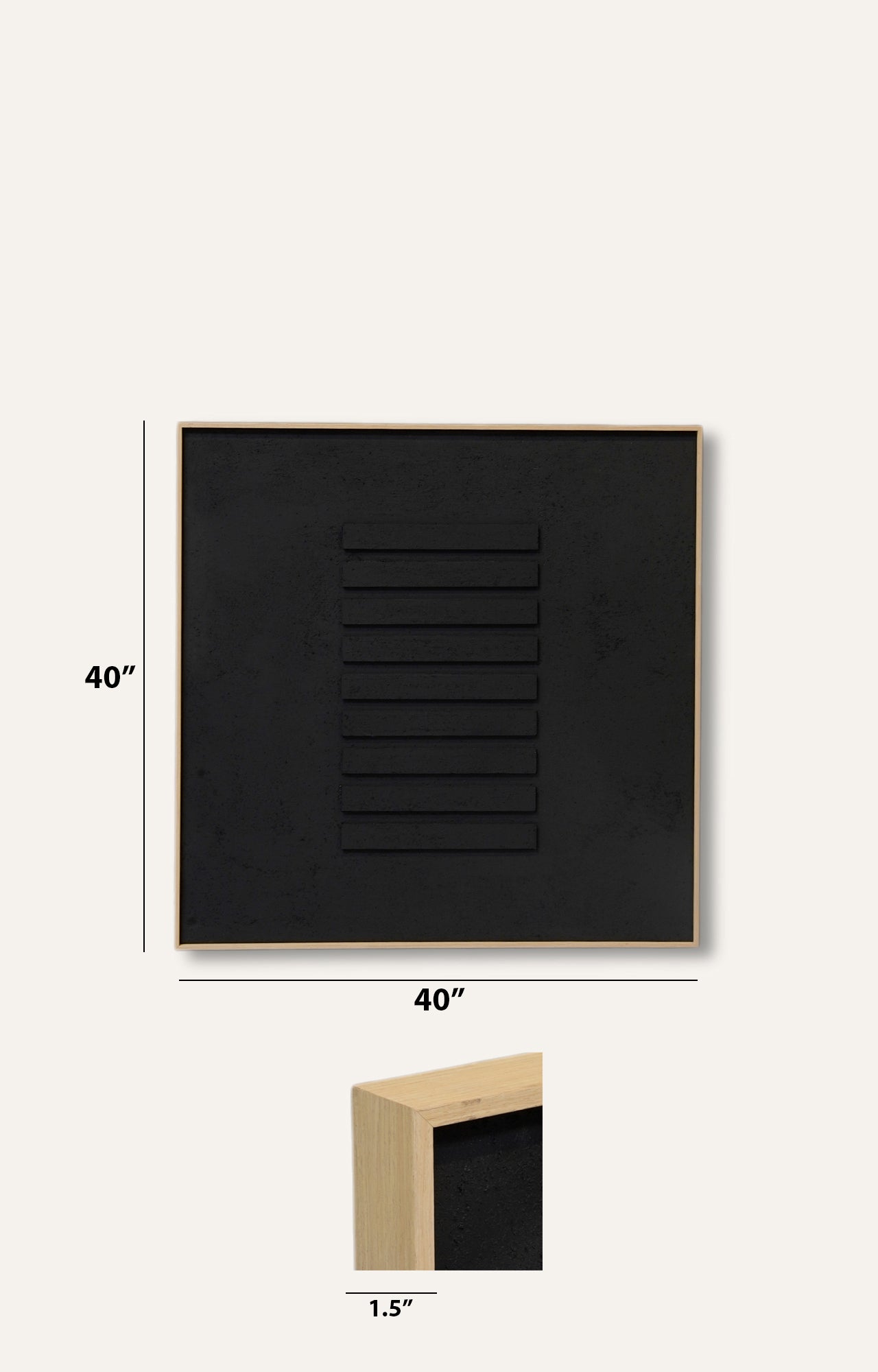 Shadow Black 3D Relief Canvas Art wit Frame