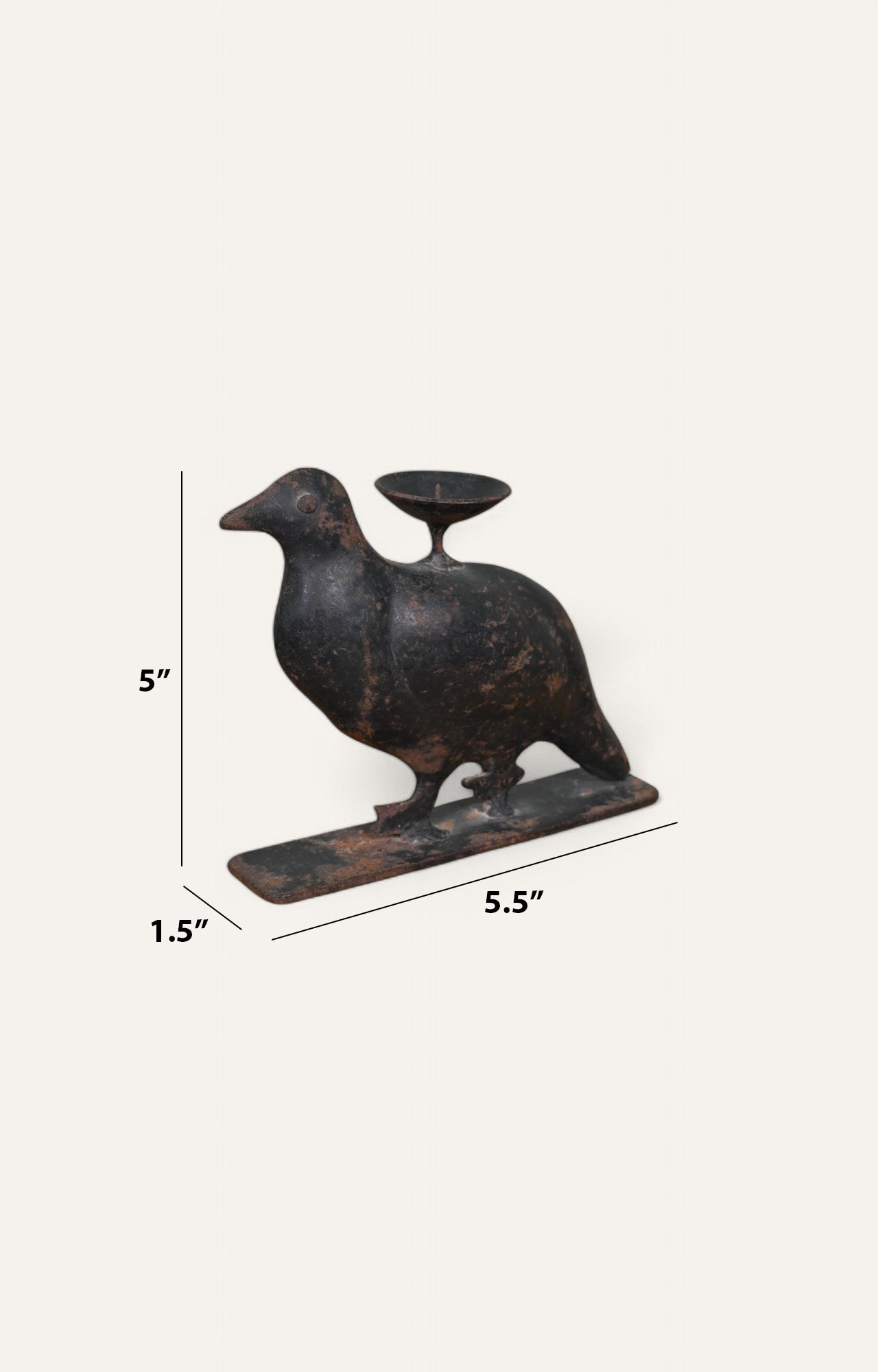 Bird Brass Figurine Candle Holder