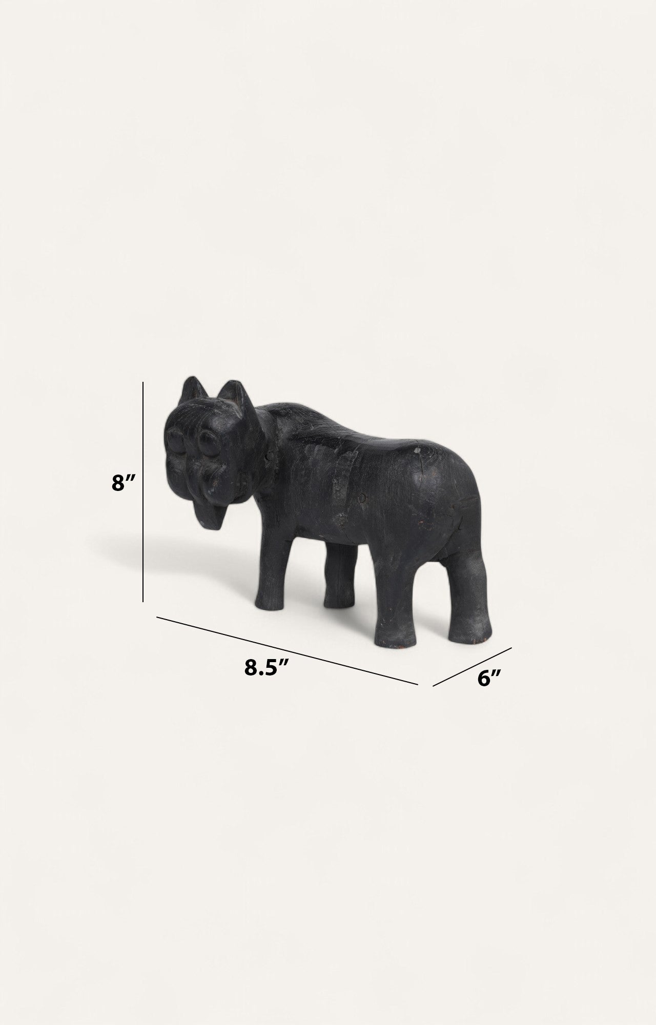 Primitive Black Lion Figurine