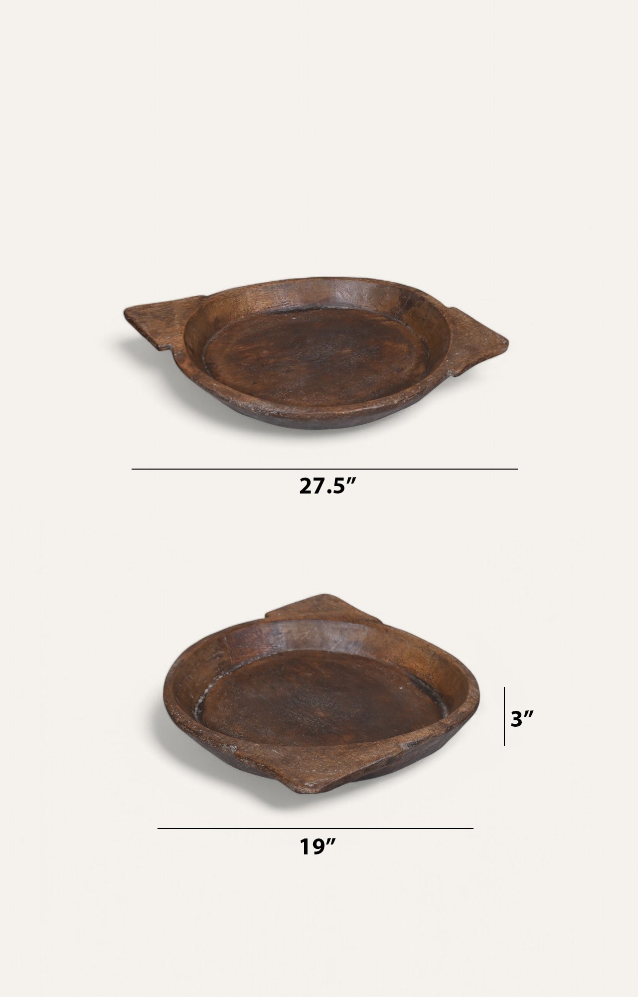 Handcrafted Wooden Tray with Raised Edges