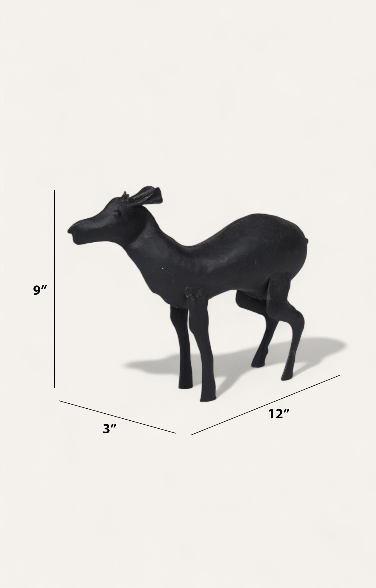 Minimal Metal Deer in Matte Black