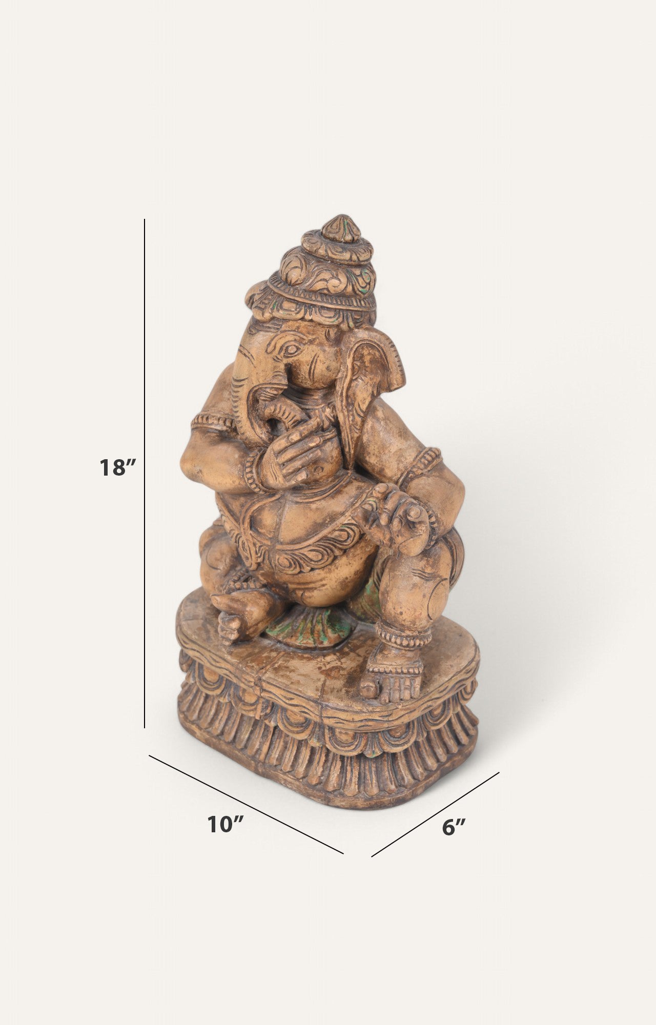 Hand-carved Ganesha Sculpture in Seated Posture