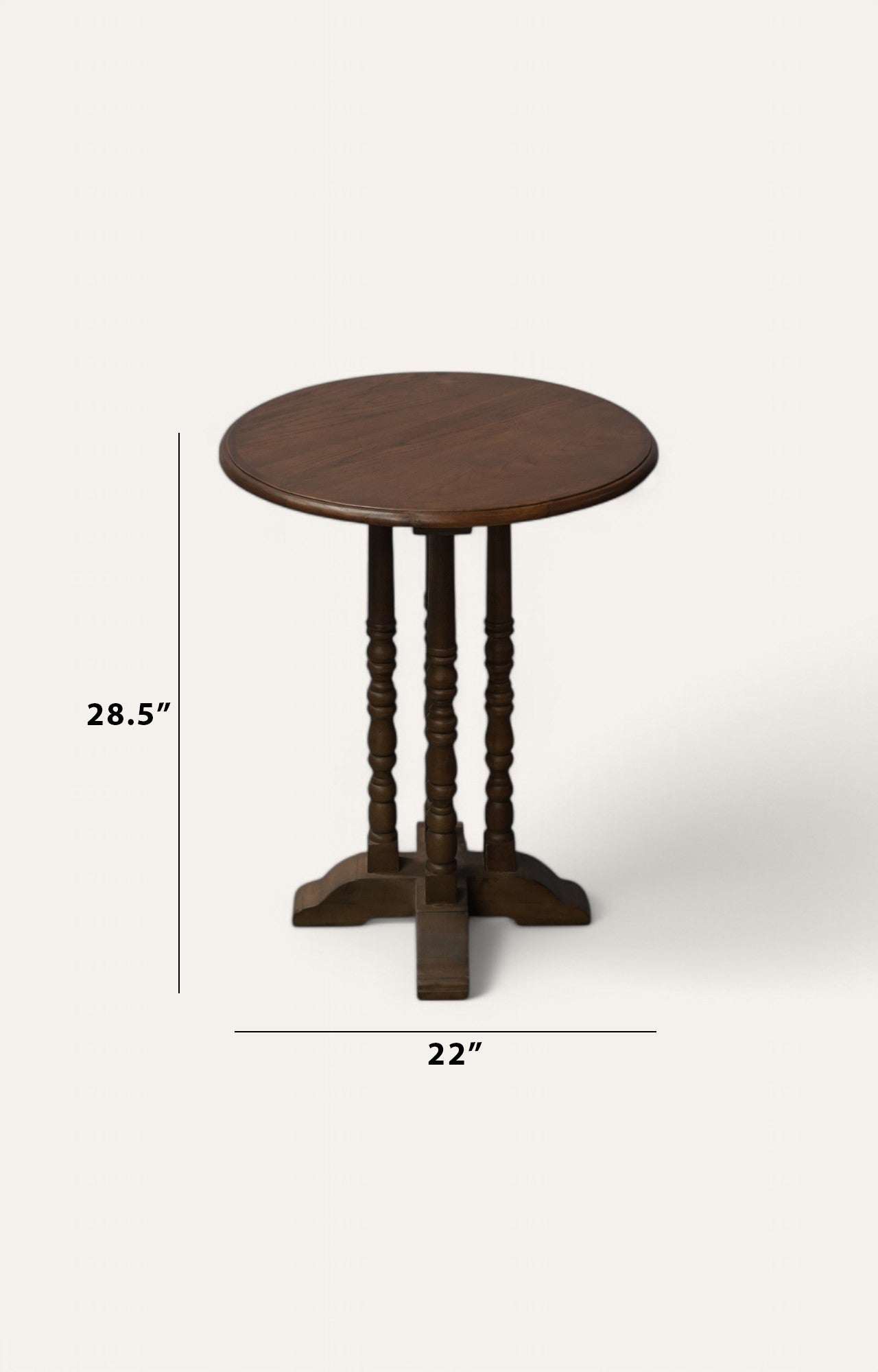 Tri spindle side table
