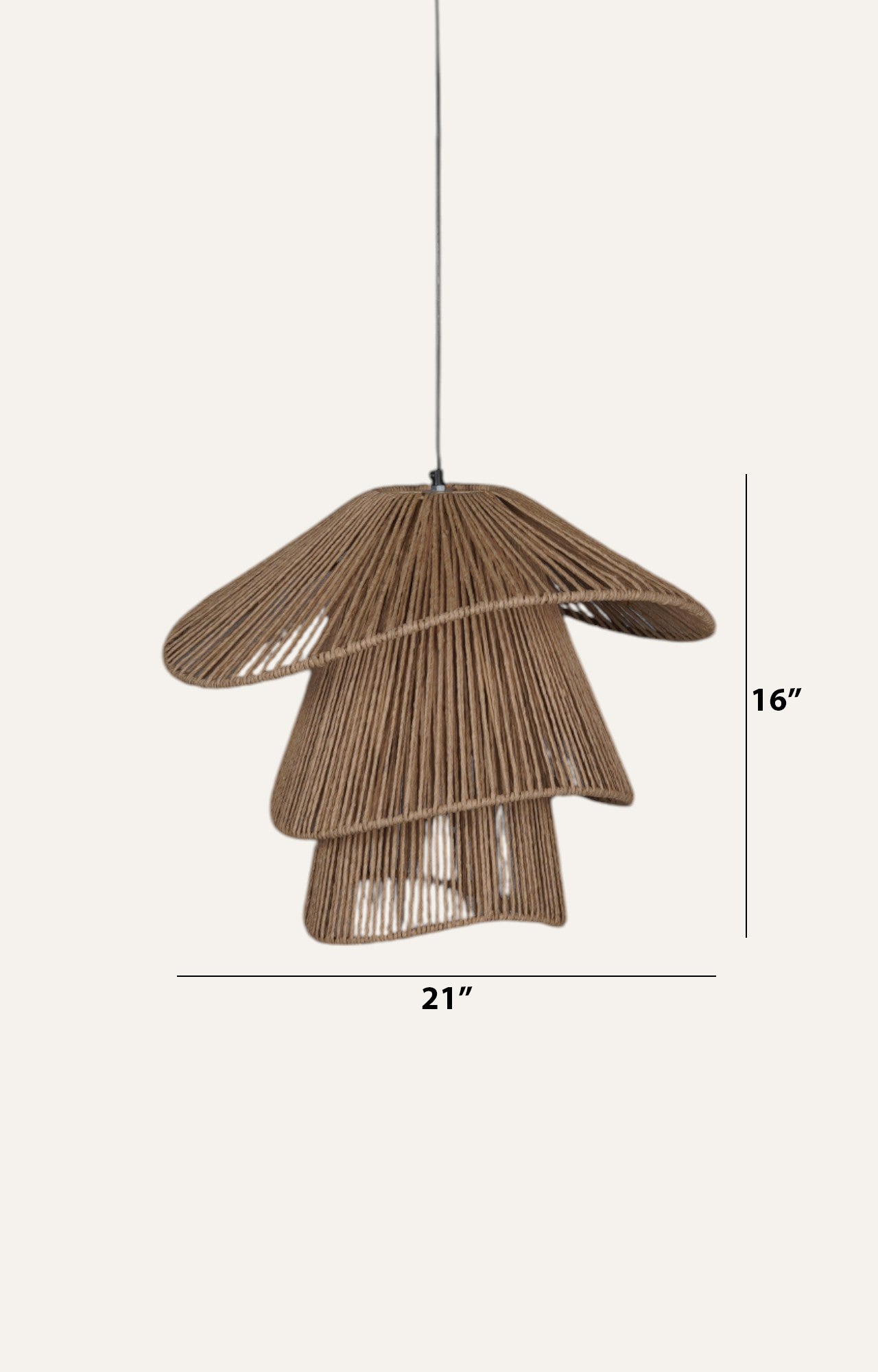 Cascading Tier Natural Raffia Rope Pendant Light