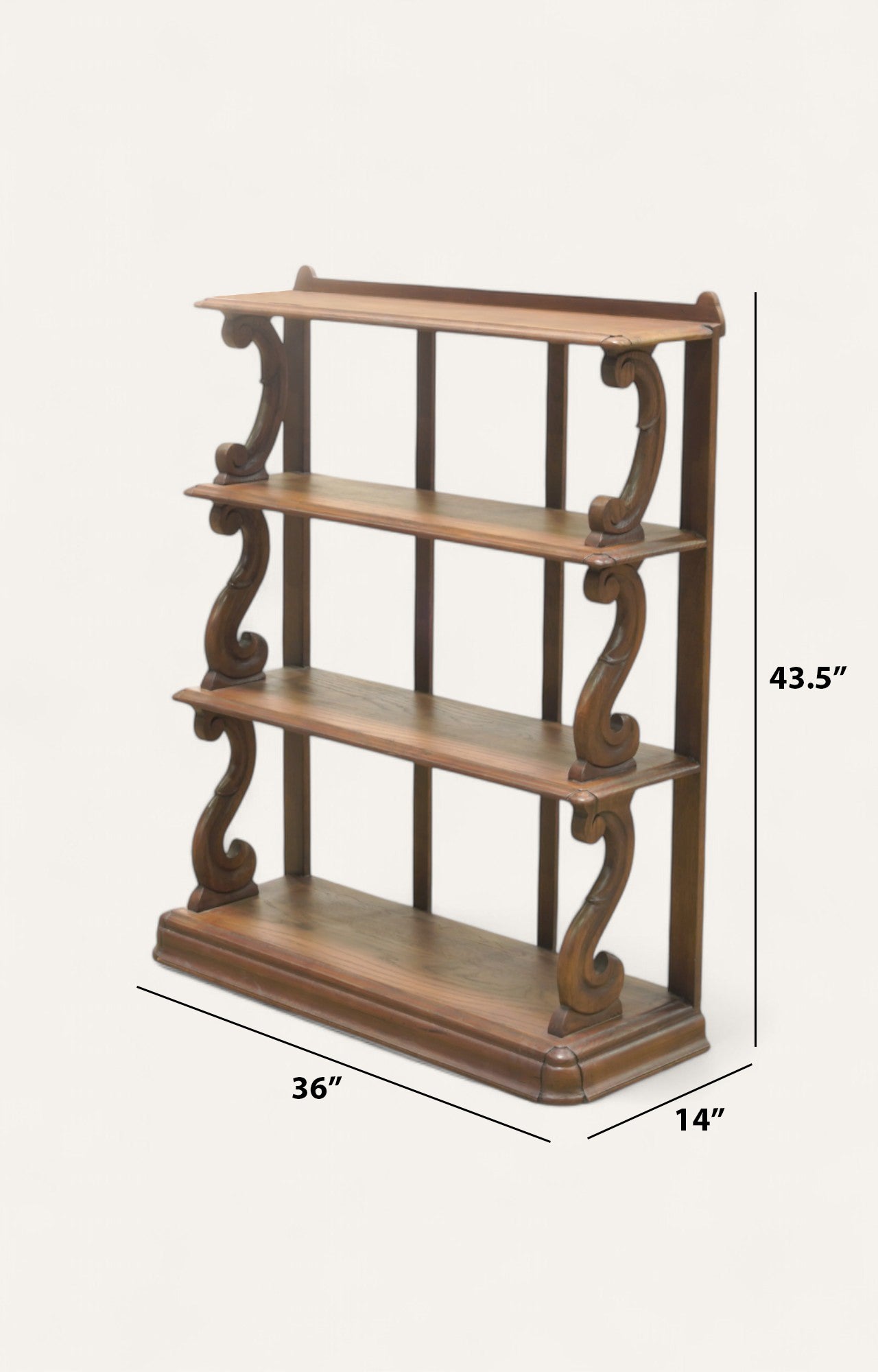 Colonial Scrollwork Acacia Wood Shelf