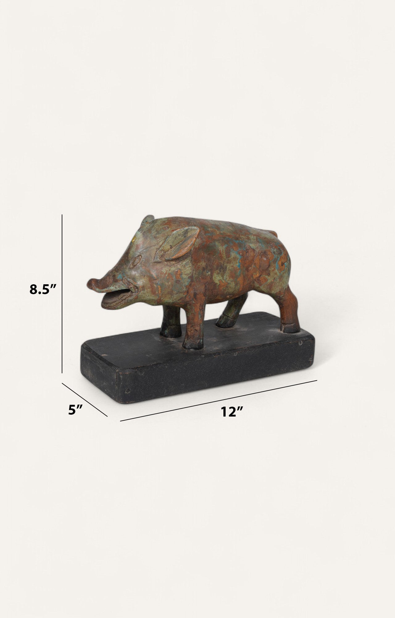 Hand-carved Indian Pig Figurine