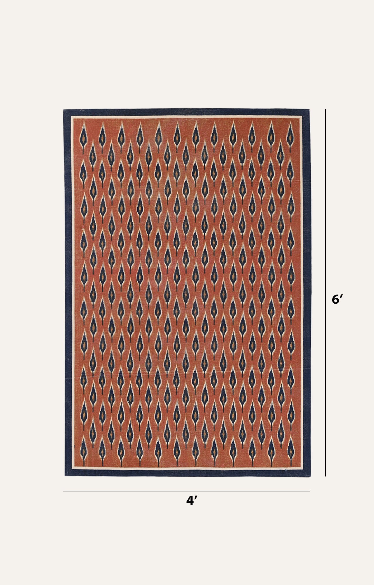 Rust & Indigo Reprise Leaf Cotton Rug