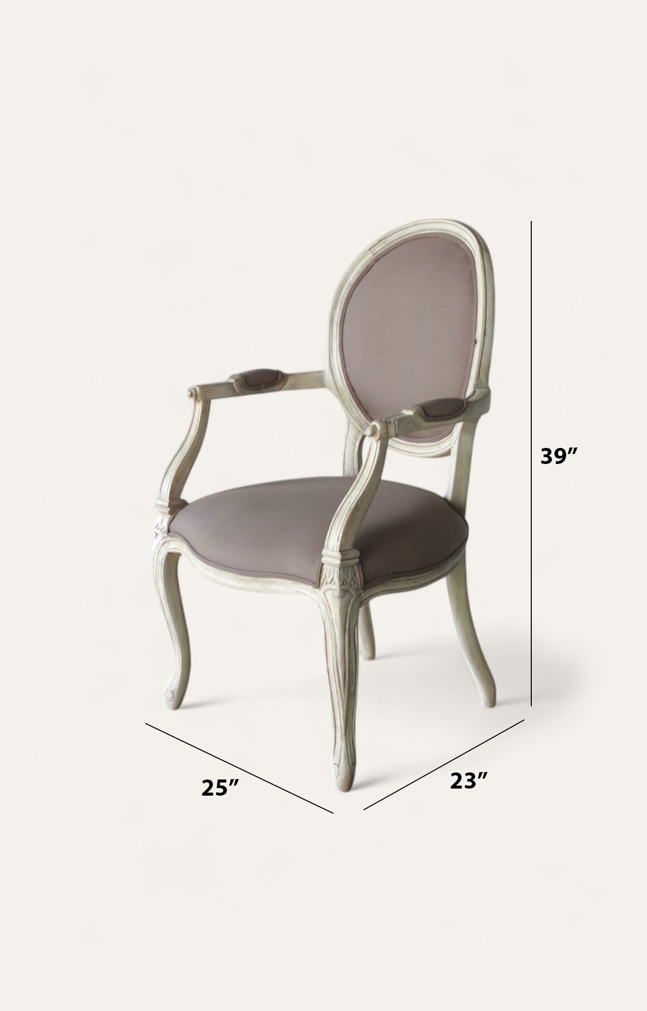 French-Style Distressed Velvet Armchair