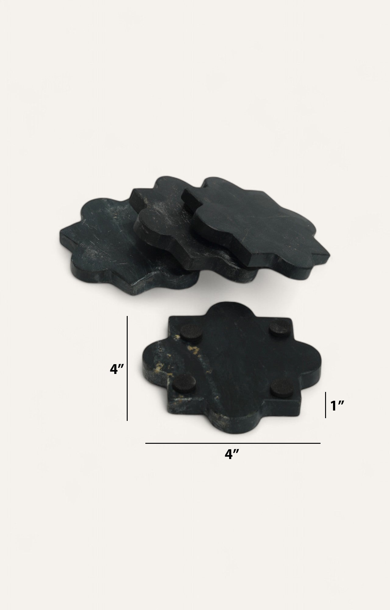 Black Marble Coaster Set (Set of 4 pcs)