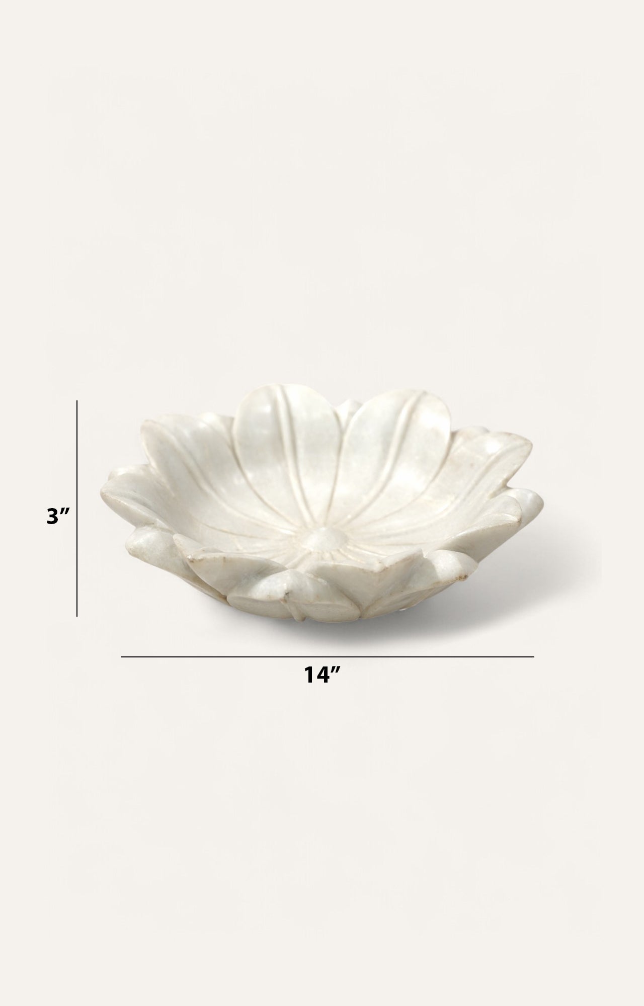 Hand-carved White Marble Lotus Bowl