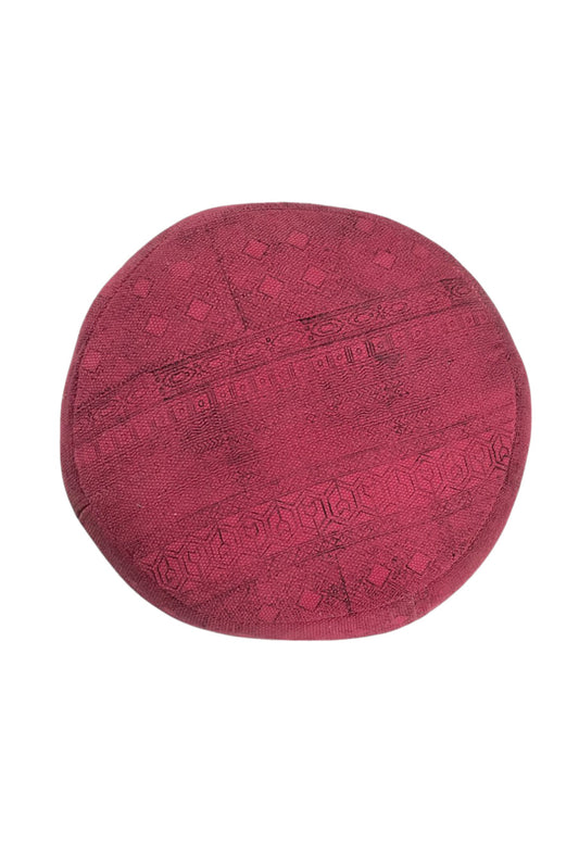 Red printed pouf