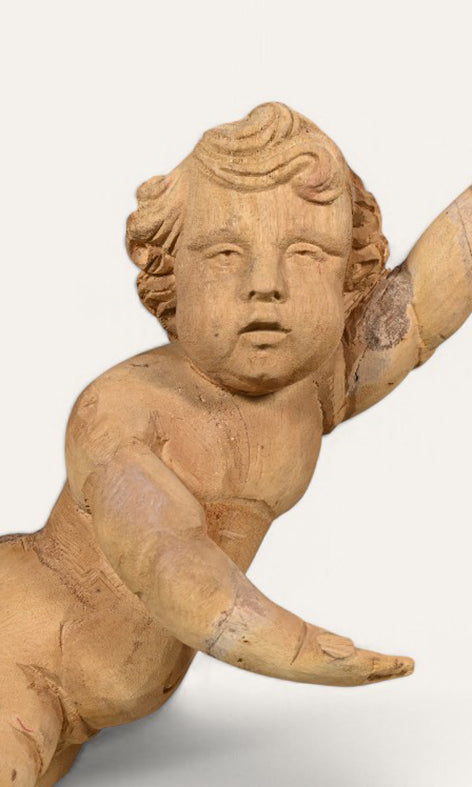 Wooden Cherub's Statue