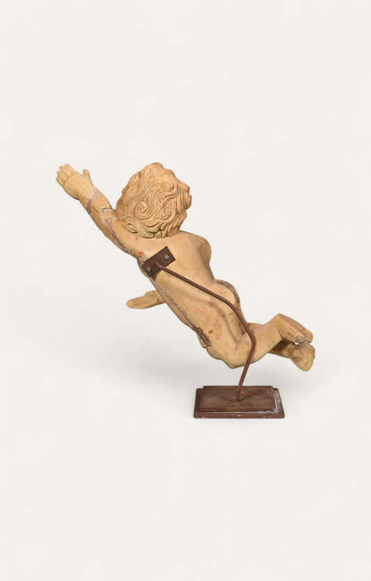 Wooden Cherub's Statue